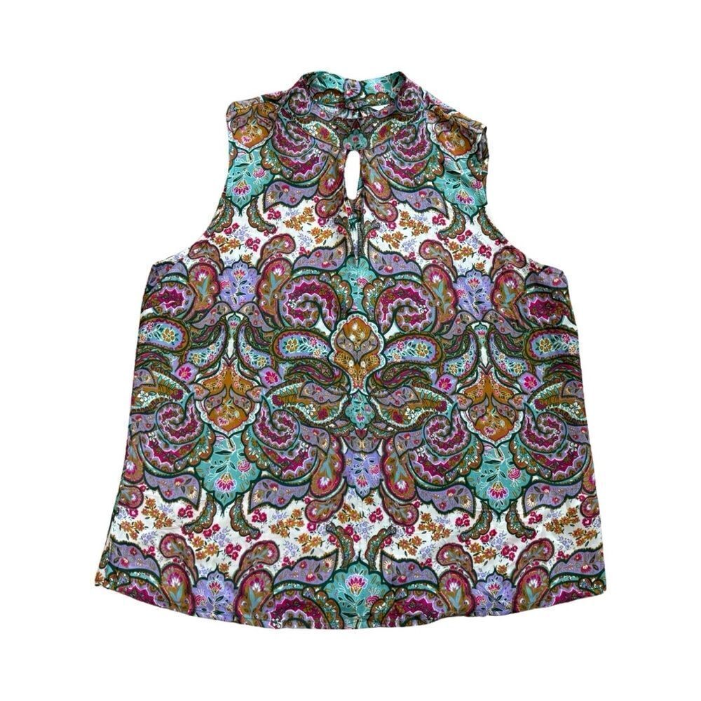 Liverpool Keyhole Paisley Sleeveless Top Size Small - Picture 5 of 12